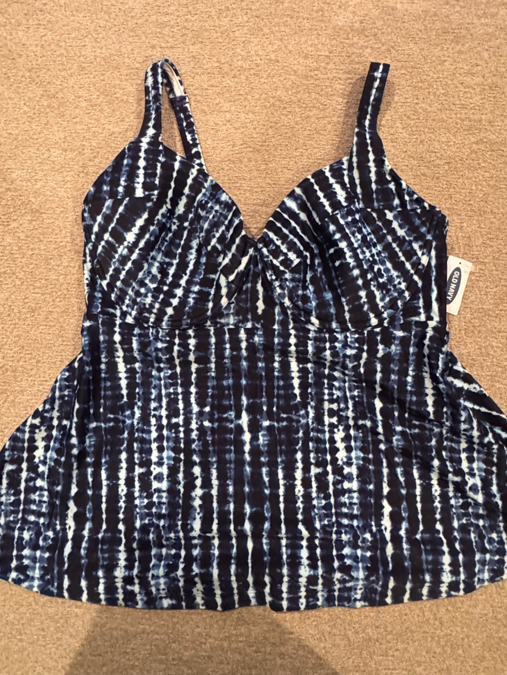Old Navy Blue & White Tie-Dye Swim Top with Tag